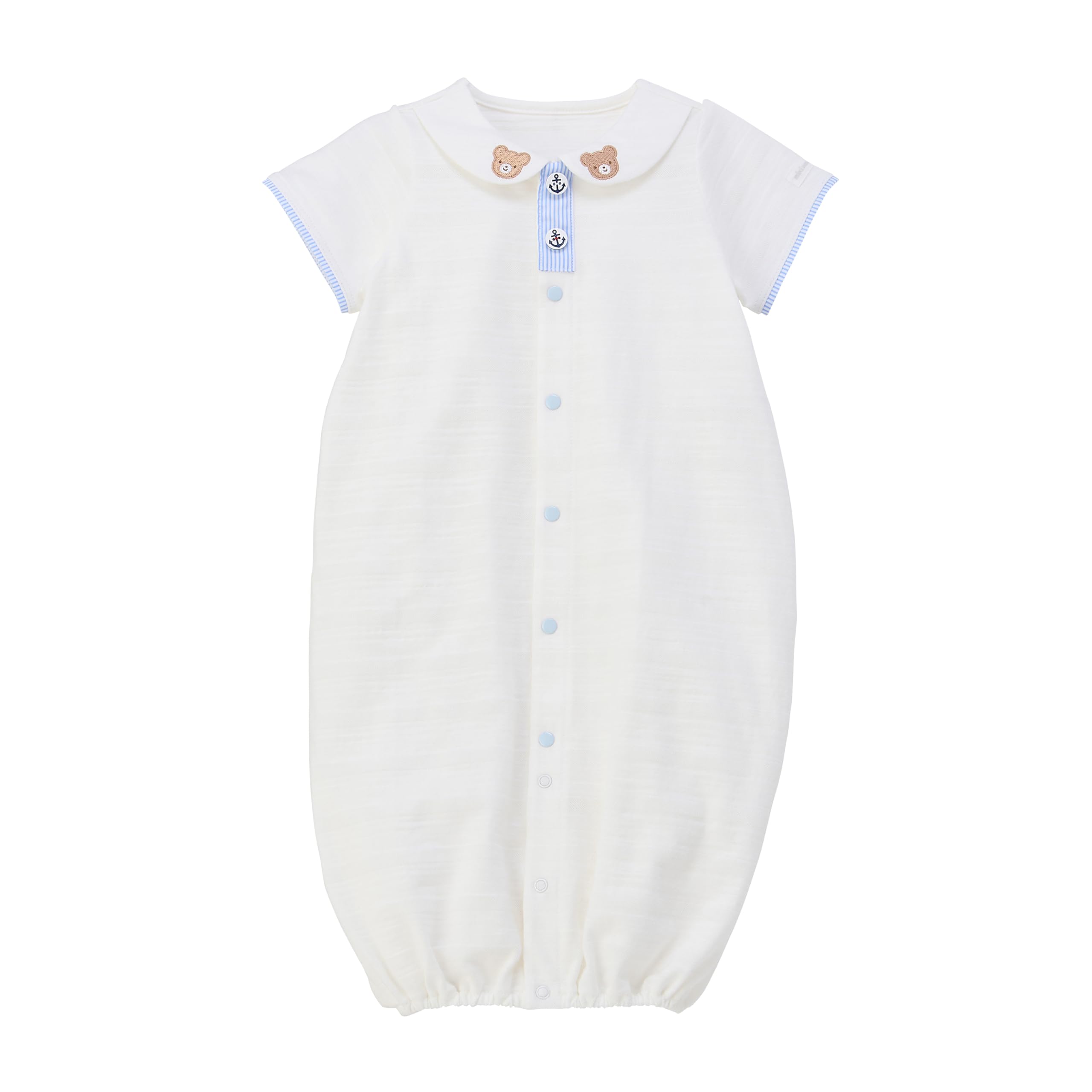 

Мини-комбинезон с коротким рукавом Сделано в Preparing for Baby Белый [Miki House] Комбинезон-трансформер, Однотонный, Медведь, Япония, Мальчики, Девочки, Новорожденные, Рождение, Младенец, белый