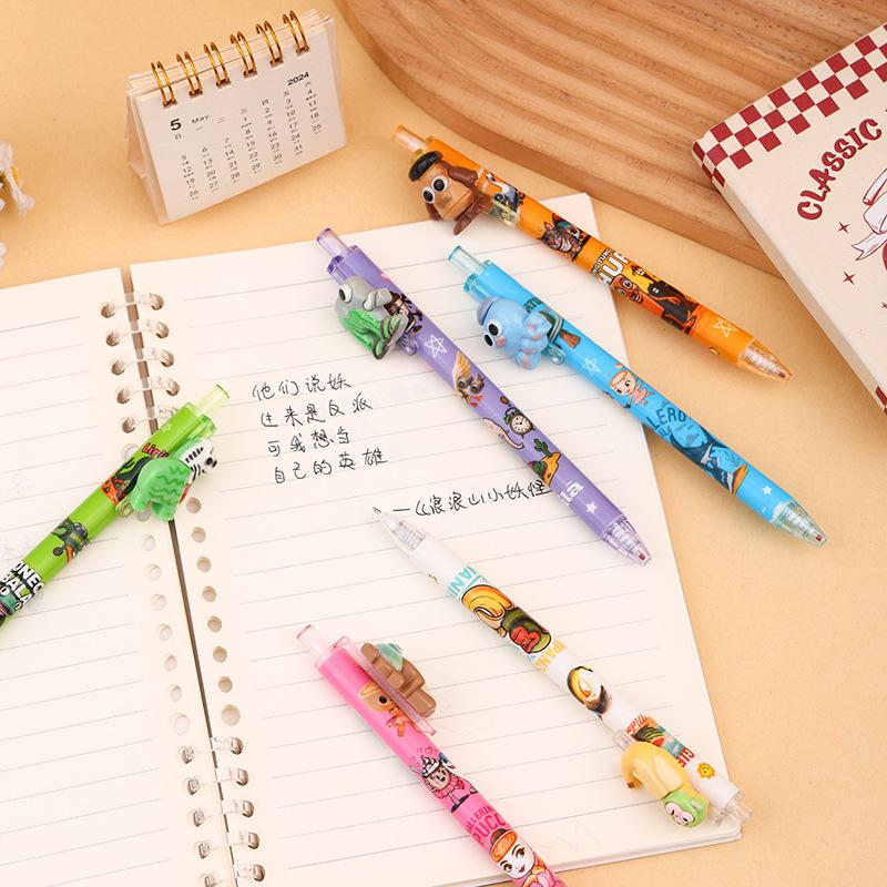 36Pcs of Cute Pens in The Style of 'Shan Hai Jing' with A Push Mechanism and Erasable Ink - 0.5Mm Tip for Smooth Writing - Essential Small Gifts for