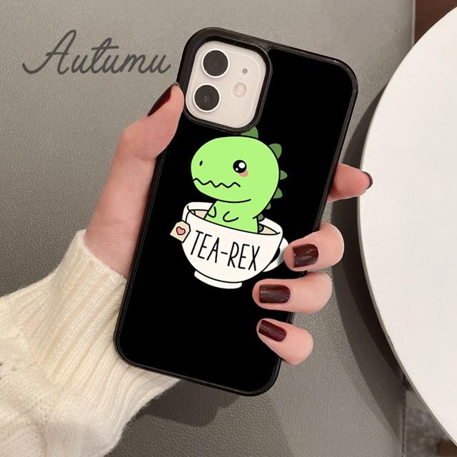 Cute Dinosaur Tea RePhone Case For iPhone 17 Air 15 16 16e Pro Max 11 12 13 14 Plus Cover coque Fundas Shell
