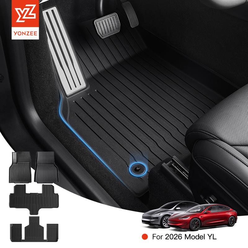 AMM1 YZ For Tesla Floor Mat Model YL 2026 Car Trunk Mat Set Luggage Mat TPE Waterproof Anti-Slip Set LHD&RHD Floor Liner Mat