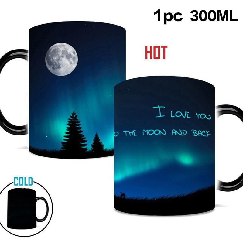 1 шт. Кружка «Северное сияние» с термочувствительным покрытием, Керамическая кружка для кофе, меняющая цвет, Кружка для воды, Меняющая цвет при нагревании