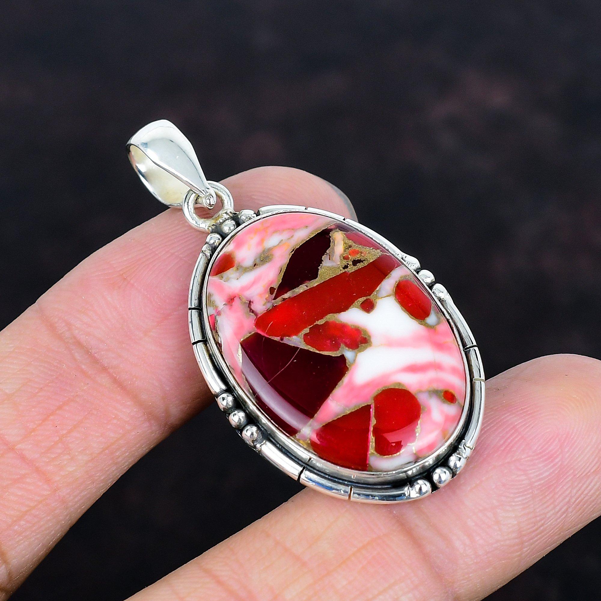 

Подвеска из кингманской красной мохавской медной бирюзы, подвеска из стерлингового серебра 925 пробы, подвеска с драгоценным камнем, украшение с камнем рождения, подарки для мамы, подвеска ручной работы