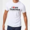 Plus Size Summer Teenagers Tshirt I Love My Partner Even Though Im Forced To Wear This Short Sleeve Workout Round Neck Tops
