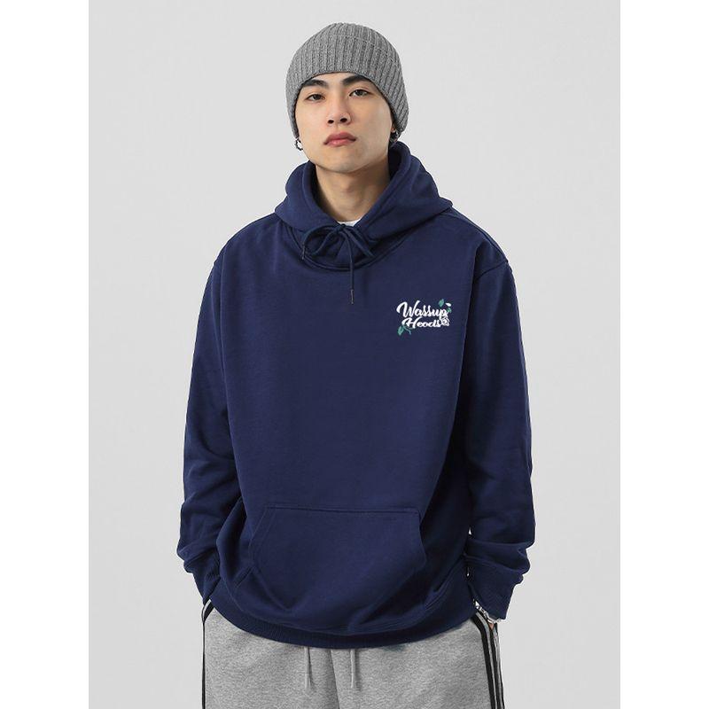 Wassup Trendy Brand Melting Floral Letter Sweatshirt Men's Hooded Autumn and Winter 2024 New National Trend Couple Style Jacket