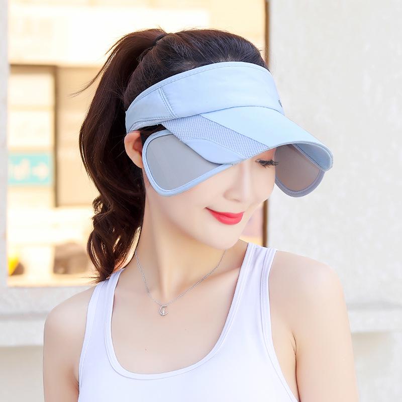 Women's Summer Sun Protection Hat with Telescopic Drawstring for Cycling