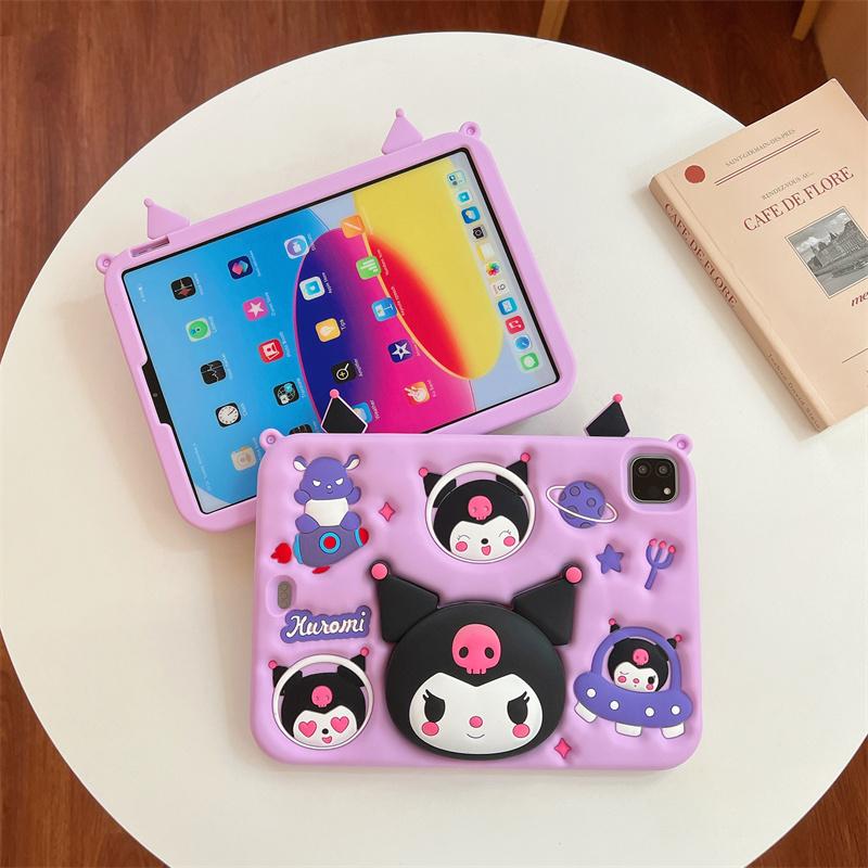 For IPad Air Mini 2 3 4 5 6 10.9in Pro 11 9 8 7th A16 11 Inch Gen Child Case Cute 3D Cartoon Silicone Tablet Protective Case