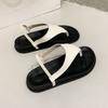 With skirt beach toe women's sandals 2025 summer new Internet celebrity super fire flat flip-flop sandals women's