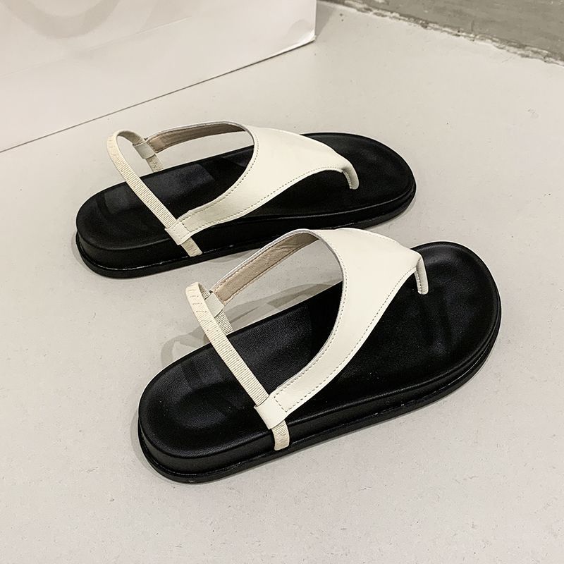 2025 summer new niche design flat sandals women's shoes fashion flip-flops toe cool slippers women