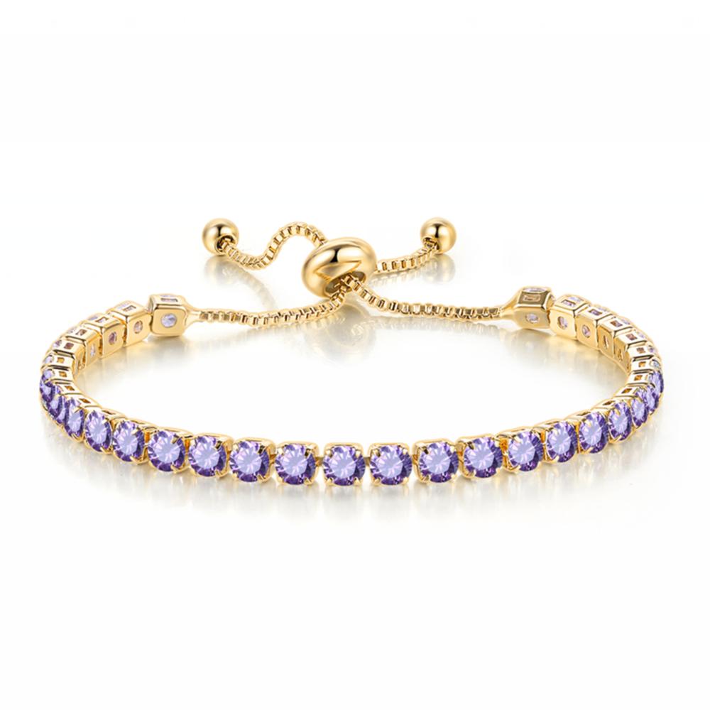 ZHOUYANG Tennis Bracelet For Women Luxury Handy Adjustable 4 Claws Mosaic 4mm Zirconia Rose Gold Color Fashion Jewelry Gift H133