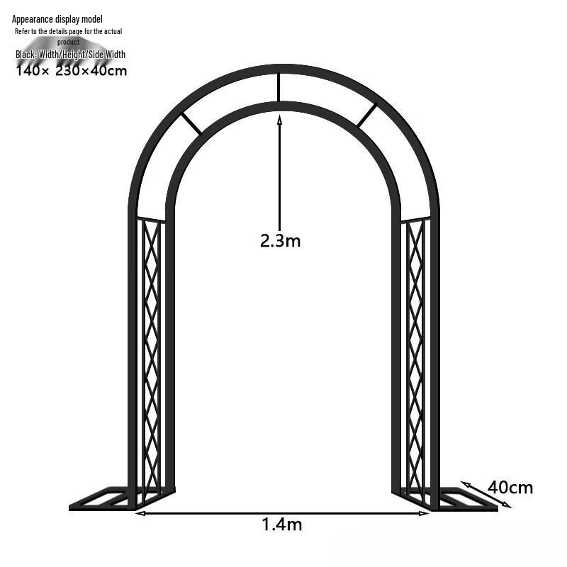 Retro Bronze Wrought Iron Garden Arch Trellis