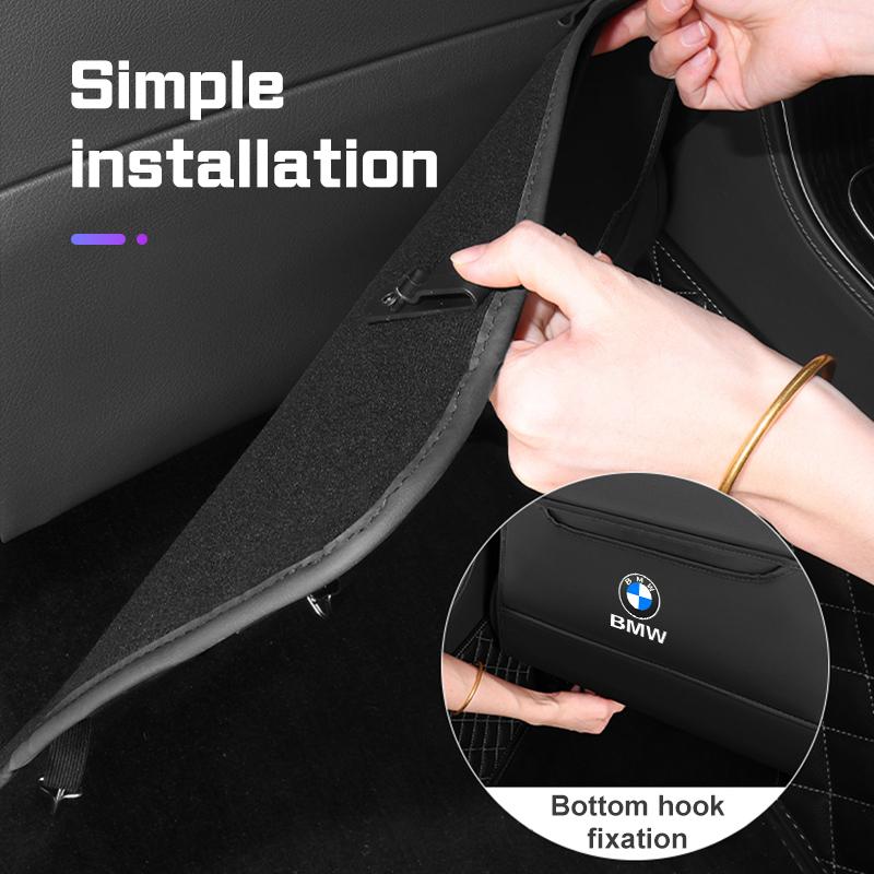 PU Leather Car Anti-kick Pad With Storage Bag For BMW F40 F80 G30 G20 G32 1 3 5 6 7 Series X1X3X4 X5X6X7 Backseat Protector Pads FW6
