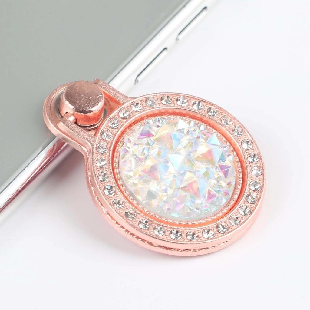 Fashion Luxury Diamond Shiny Gemstones Metal Mobile Phone Ring Bracket Phone Holder Rotatable Ring Bracket for iPhone Samsung