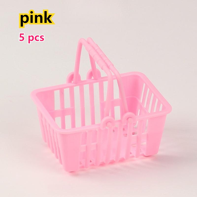 

5/10/20pcs Mini Shopping Basket Plastic Miniature Decor Dollhouse Simulation Mini Figures Toys Accessories Storage Baskets Cute