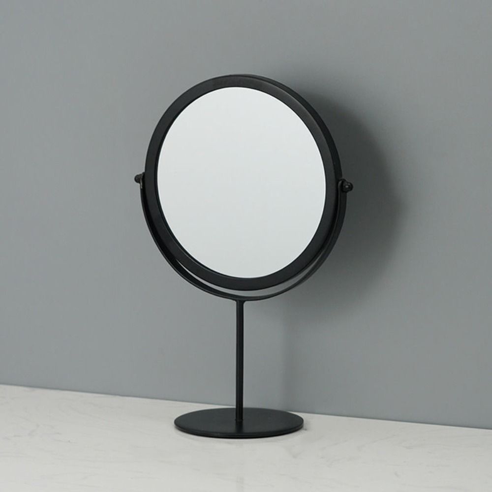 Rotating Metal Makeup Mirror European-style Dormitory Beauty Mirror  Desktop