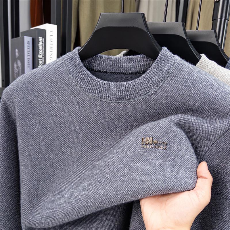 New Men s Anti-Pilling Light Luxury Loose Knit Sweater Hoodie XXXL светло-серый