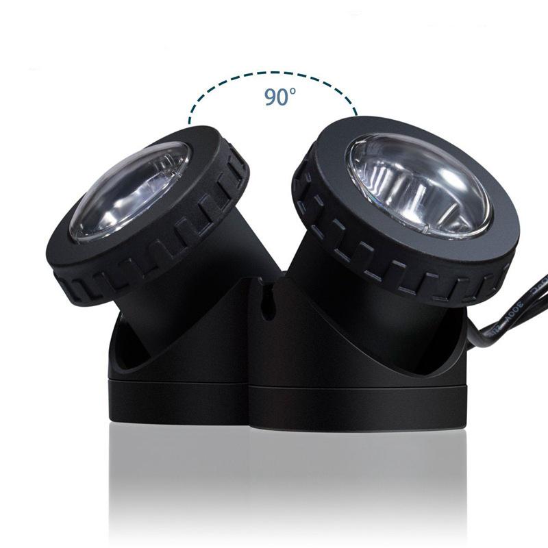 Solar 6-LED Underwater Low Voltage Landscape Spotlight for Fish Tanks - White Light, Single/Double Head.