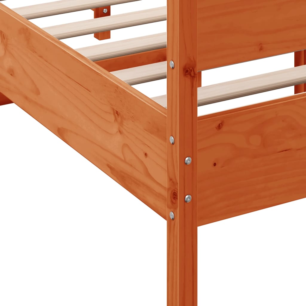 Vidaxl Bed Frame Without Mattress, Waxed Brown, 120X190 Cm, Pine