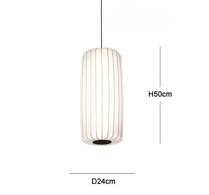 Modern Nordic Minimalist Wabi Sabi Silk Fabric LED Chandelier Dining Bar Home Decor Bedroom Duplex Pendant Light Nordic Pendant