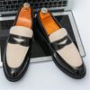 Fashion New Designer Men's Pointed  Mixed Suede Leather Wedding Shoes Male Penny Loafers Formal Dress Footwear Zapatos Hombre