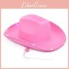 Led Light Cowboy Hat For Party Supplies With Pink Edging And Sewn Fabric For Girls Gift