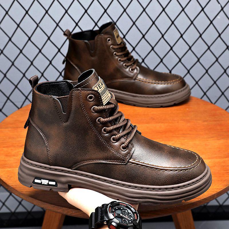 

Men s Retro Thick-Soled High-Top Ankle Boots - 2025 Autumn Trendy Casual Work Boots 42
