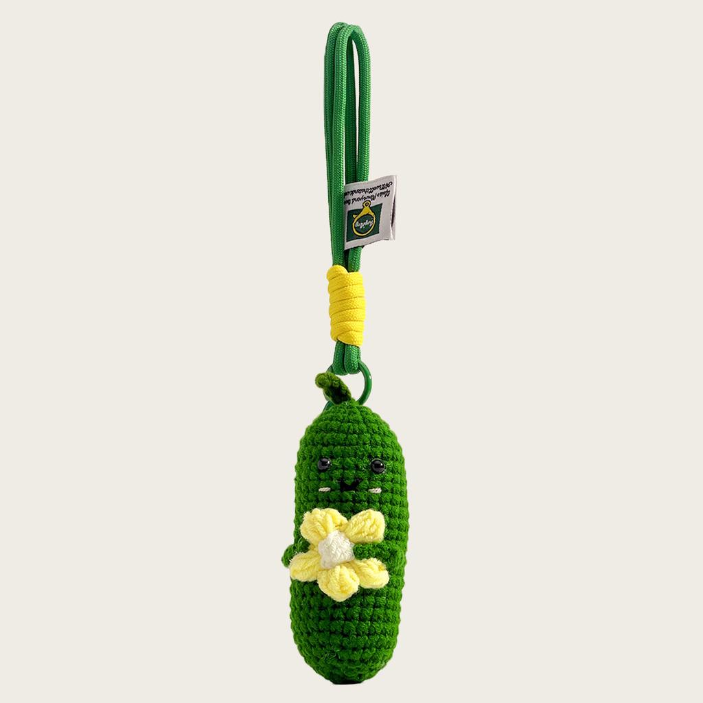 Cute Carrot Broccoli Vegetable Bag Pendant Handmade Knitted Keychain Doll Small Pendant Creative Gift