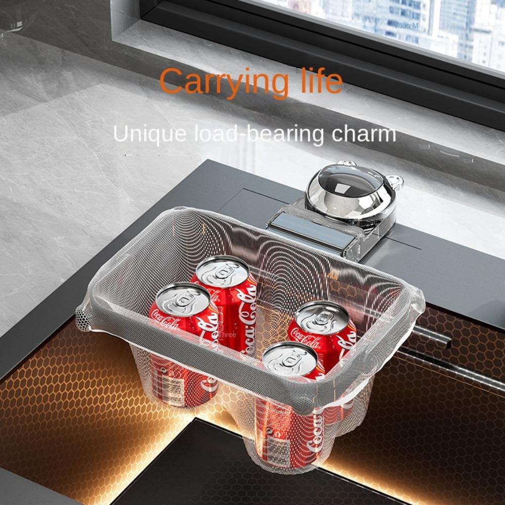 New Suction Cup Kitchen Sink Filter Rack Foldable Multi-Purpose Drainage Basket Garbage Storage Net Shelf