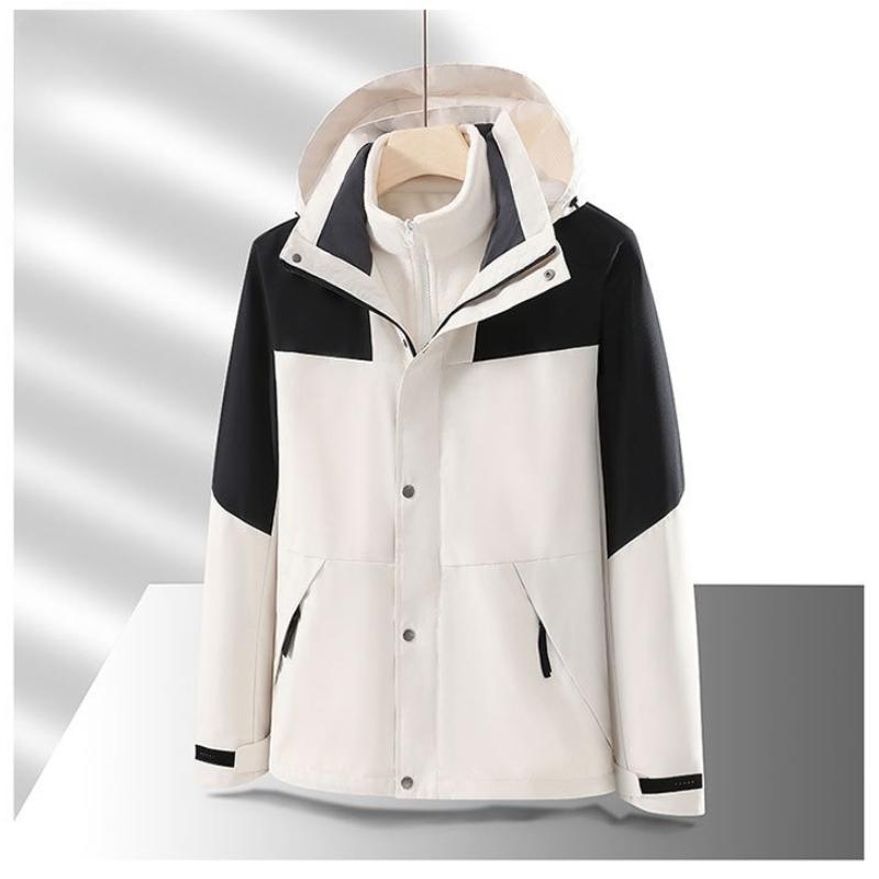 Veste d'extérieur pour couple, deux pièces détachables, automne et hiver, veste trois-en-un coupe-vent et imperméable