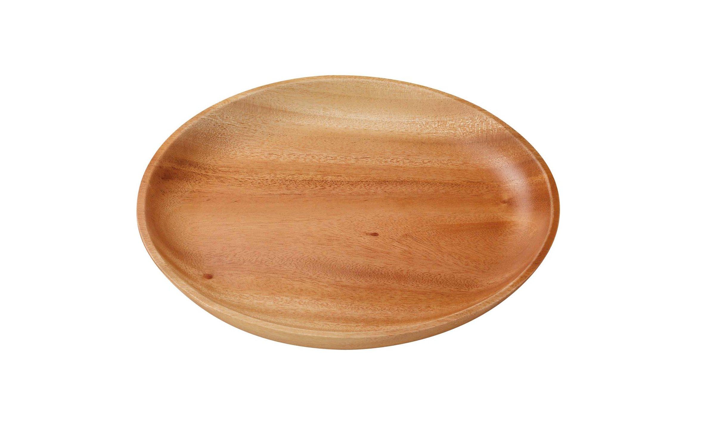 

CAPTAIN STAG Wooden Tableware Round Plate Outer Diameter 22cm Wood Bracelet UP-2553