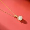 Tichia Real S925 Sterling Silver Hetian Jade Lucky Bag Necklace - Elegant Women's Clavicle Chain