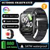 Novo Relógio Inteligente Militar para Homens ao Ar Livre Lanterna Bateria Grande de 880mAh IPX8-3ATM Chamada Bluetooth Smartwatches Para Android e iOS