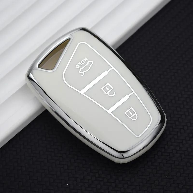3/4 Tasten TPU Autoschlüsseletui Shell Cover Fob für Hyundai Santa Fe Sport Ix45 Equus Centennial Genesis G80 Grandeur Azera Schutzzubehör