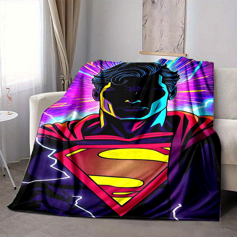 1 Stück Superman Flanell Überwurfdecke Weich, Warm & Gemütlich für Sofa, Bett, Büro und Reisen Vielseitig für Alle Jahreszeiten Geschenk, Weihnachtsgeschenk