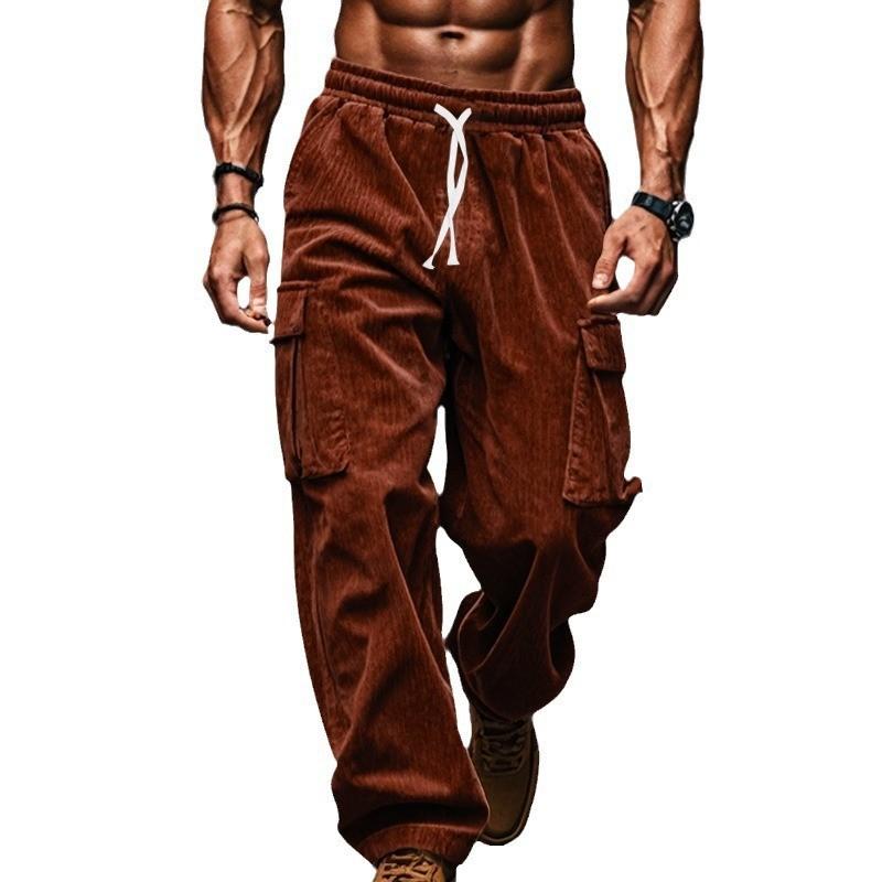 Pantaloni Cargo da Uomo Design Classico Multi Tasche con Patta Pantaloni Cargo Casual da Uomo Techwear Coulisse Pantaloni Baggy Hiphop da Uomo Per Autunno Estate