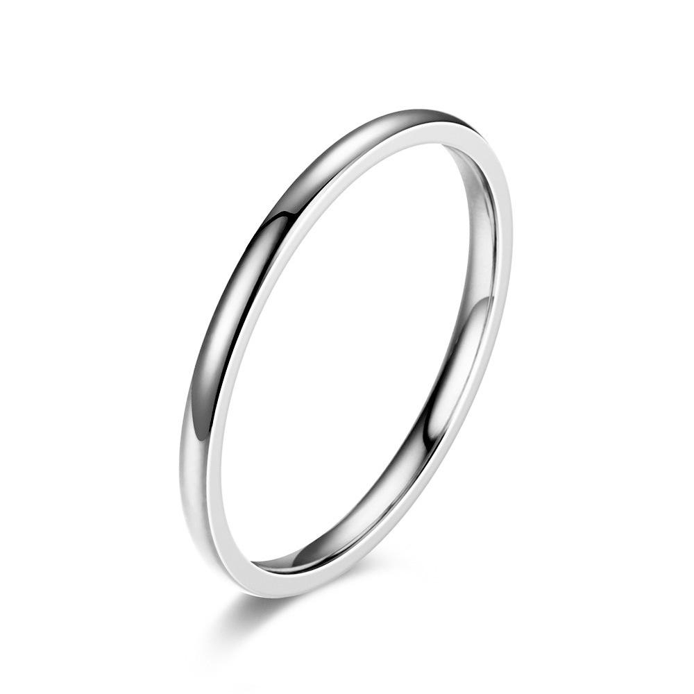 Simple glossy plain circle wavy ring for women, fashionable versatile aperture, minimalist style niche design stacked ring no. 6