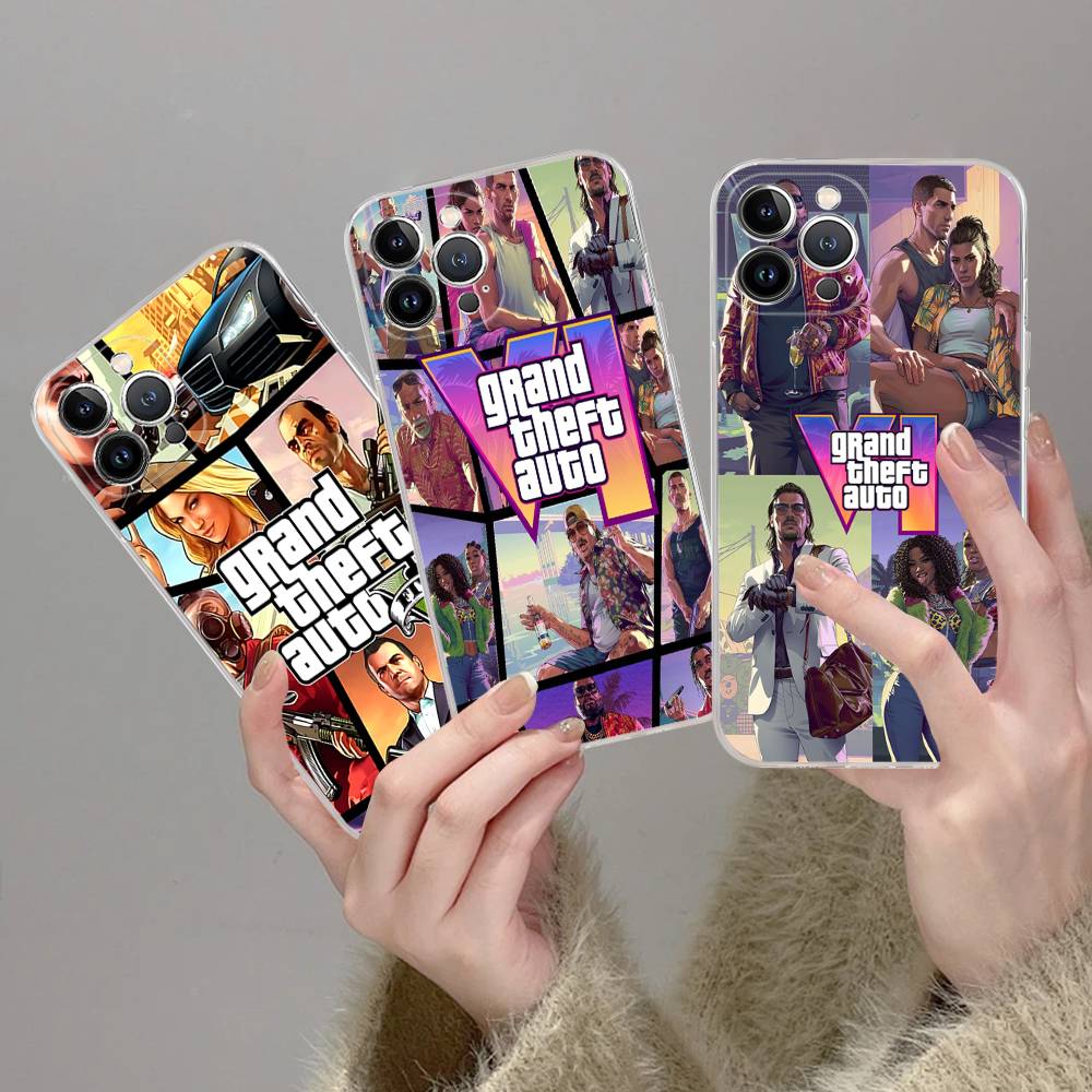 D-Decor T-Theft A-Auto G-GTA Video Game Phone Case For IPhone 17 16 15 14 13 12 11 Pro Max Plus Soft Cover Personalized DIY