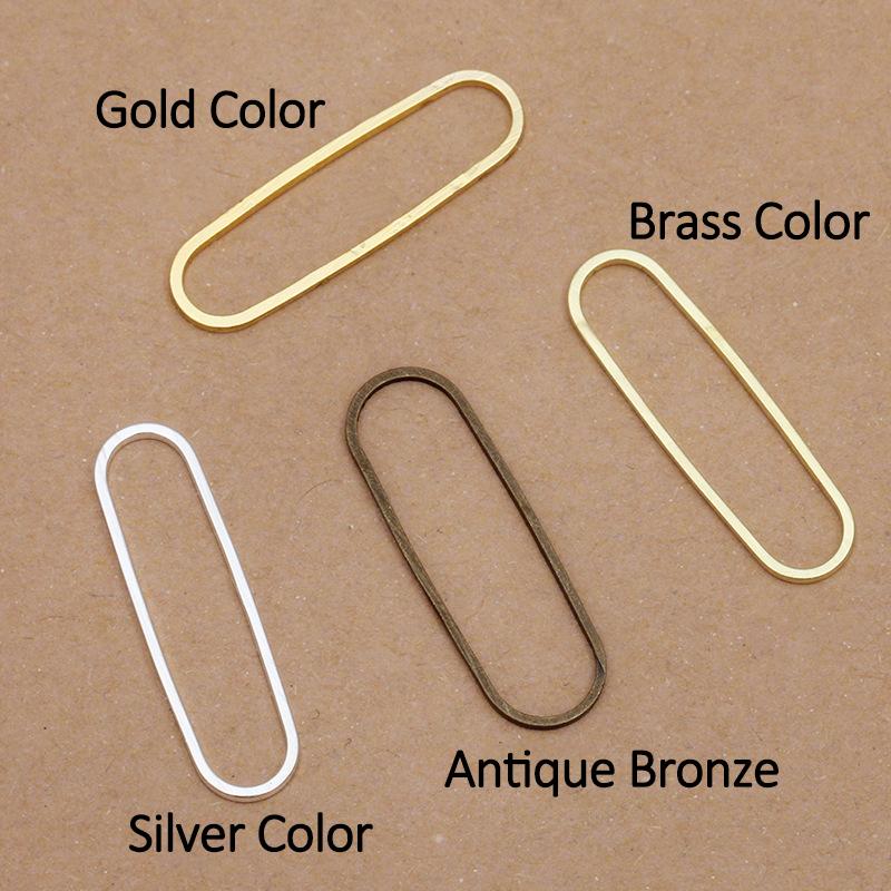 20pcs Metal Oval Hollow Frame Charms Pendant Earrings Bracelet Necklace Connectors for DIY Jewelry Making Findings Wholesale