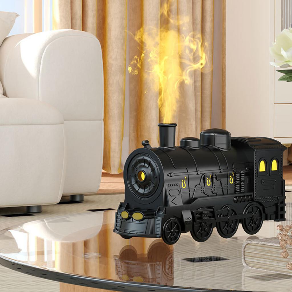 Essential Oil Diffuser Humidifier Practical Train Shape Aromatherapy Diffuser Mist Humidifier Colorful LED Lights for Office