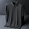 T-shirt 8XL ad asciugatura rapida Manica corta da uomo in seta ghiaccio senza cuciture Polo con risvolto Camicia casual