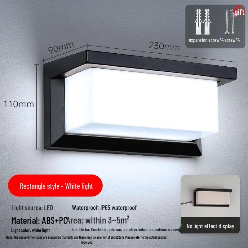 Waterproof LED Outdoor Wall Light for Hotel, Stairwell, Villa, Balcony, Garden, or Corridor.