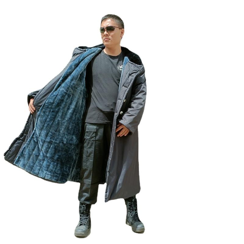 

Мужское и женское пальто одного размера, зимнее длинное хлопковое пальто, морозостойкое армейское пальто one size чёрный