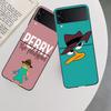 Cartoon Perry The Platypus Phone Case For Samsung Z Flip 7 6 5G Galaxy Z Flip 5 4 3 Black Hard Cell Cover Luxury PC Shell Coque