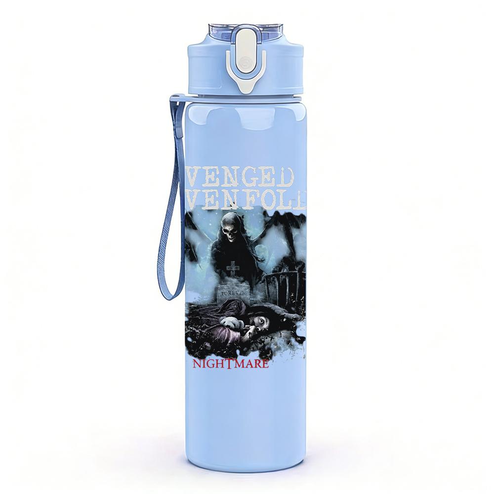 1PC Retro Band Black White Collage Poster Print 750ml Portable Sports Water Bottle Leakproof Gym Outdoor Travel Drink Cup