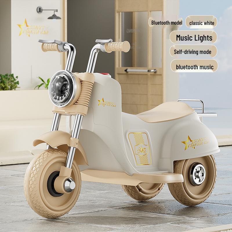 Rechargeable Kids' Electric Tricycle - Remote Control Ride-On Motorcycle for Boys & Girls.