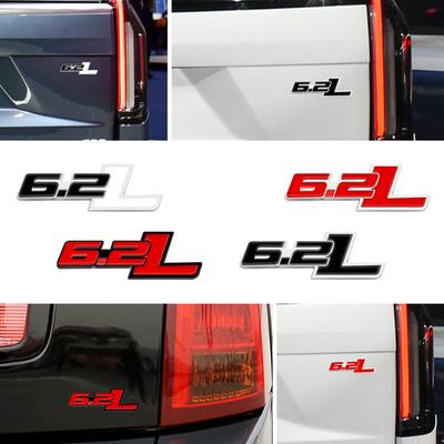 1 Pièce Métal 3D 6.2 L 6.2L Logo Emblème d'Aile de Voiture Autocollant Badge Arrière Latéral de Coffre Pour F150 C7 Camaro 6.2L Accessoires