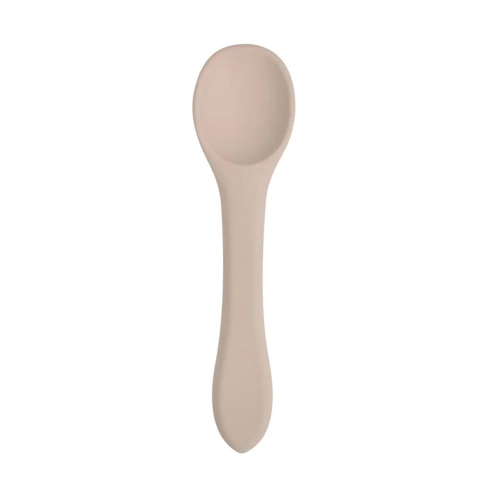 1PCS Full Silicone Spoon For  Utensils Food Grade Silicone Free Dishes Feeding Set Easy To Rinse  Tableware