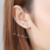 Super Flash Titanium Steel Ear Studs: Zircon, Sleep-Friendly, Flat Bottom Screw Design for Ear Care and Stacking.