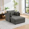 Modern, Minimalist One-Person Sofa & Lounge Chair for Small Spaces – Includes Storage Ottoman (Fabric Lounge Sofa for the Living Room)