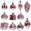 Irregular Shape Christmas Tree Ornaments, Set of 12 Balls for Festive Decor