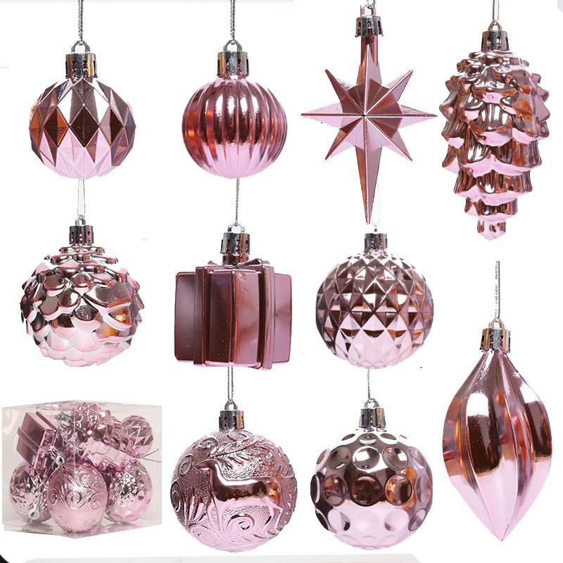Irregular Shape Christmas Tree Ornaments, Set of 12 Balls for Festive Decor